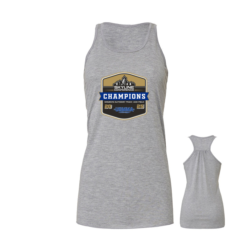 USMMA W Track & Field 2025 CHAMPIONS - Women's Flowy Racerback Tank - athletic heather