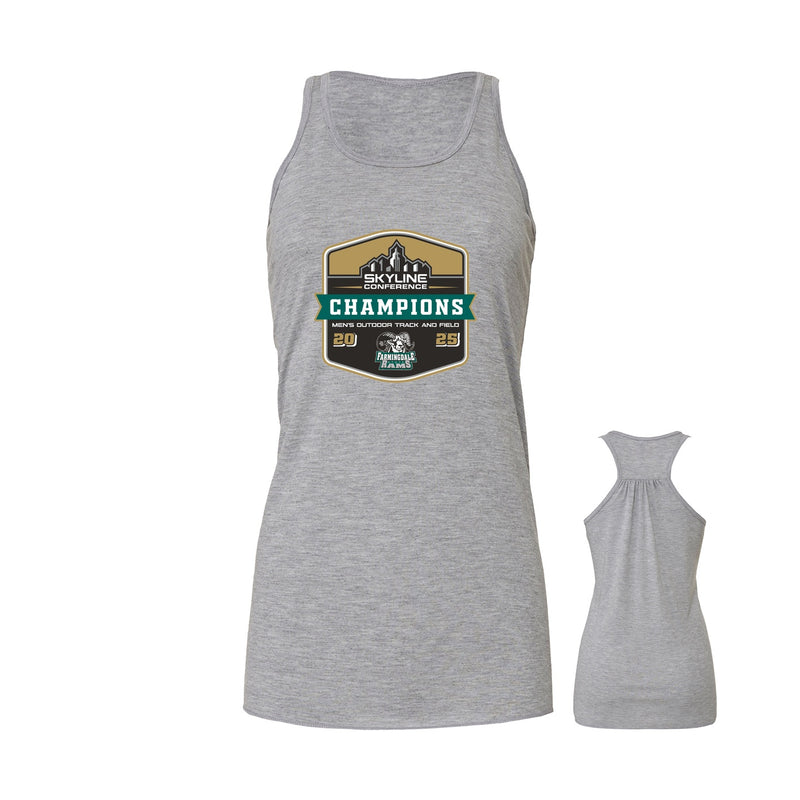 Farmingdale M Track & Field 2025 CHAMPIONS - Women's Flowy Racerback Tank - athletic heather