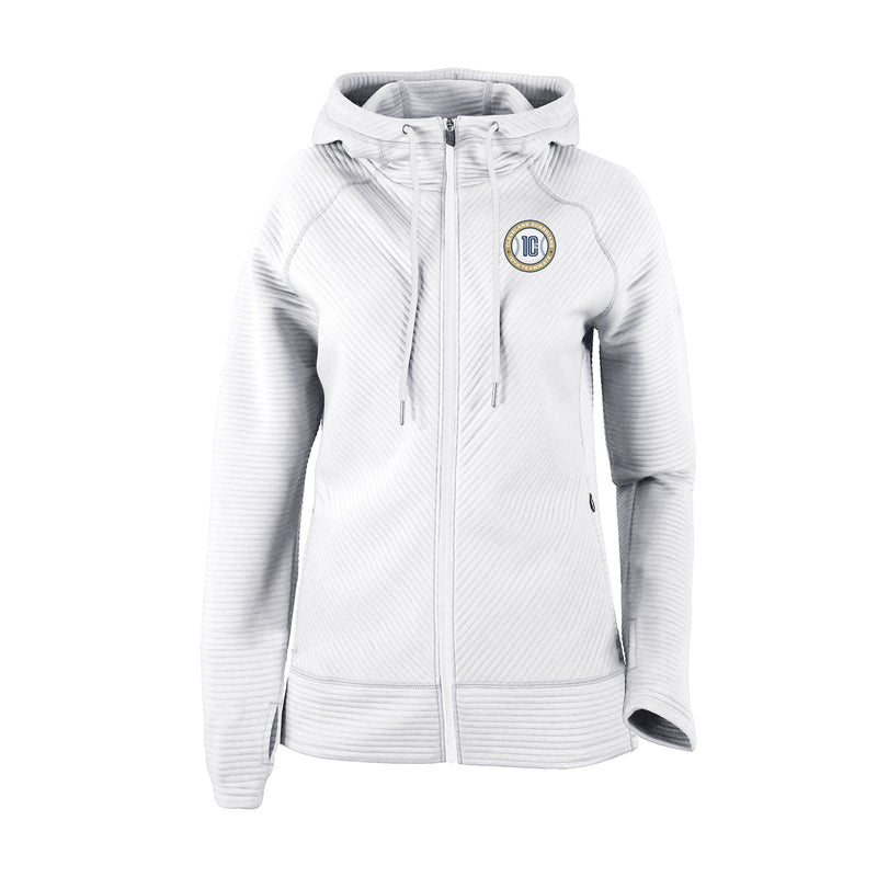 10th Teammate - Women's Omni-Wick Pack It UP Full Zip - white