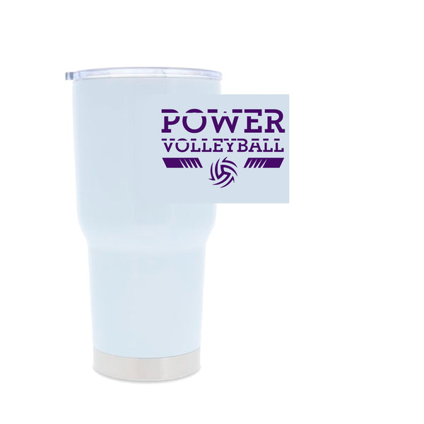 30oz Stainless Steel Tumbler - white