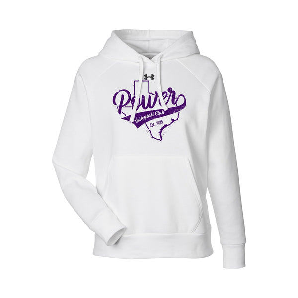 UA Womens Rival Fleece Hooded Sweatshirt - White