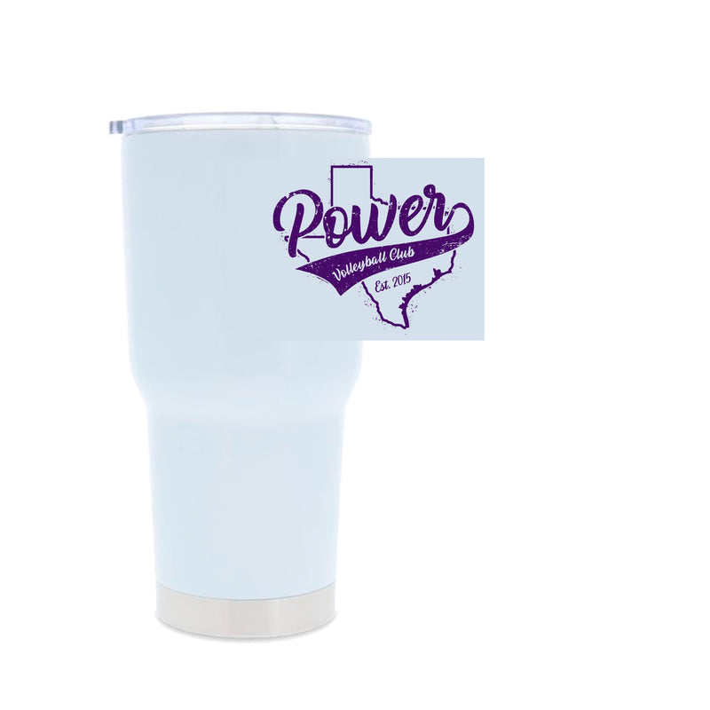 30oz Stainless Steel Tumbler - white