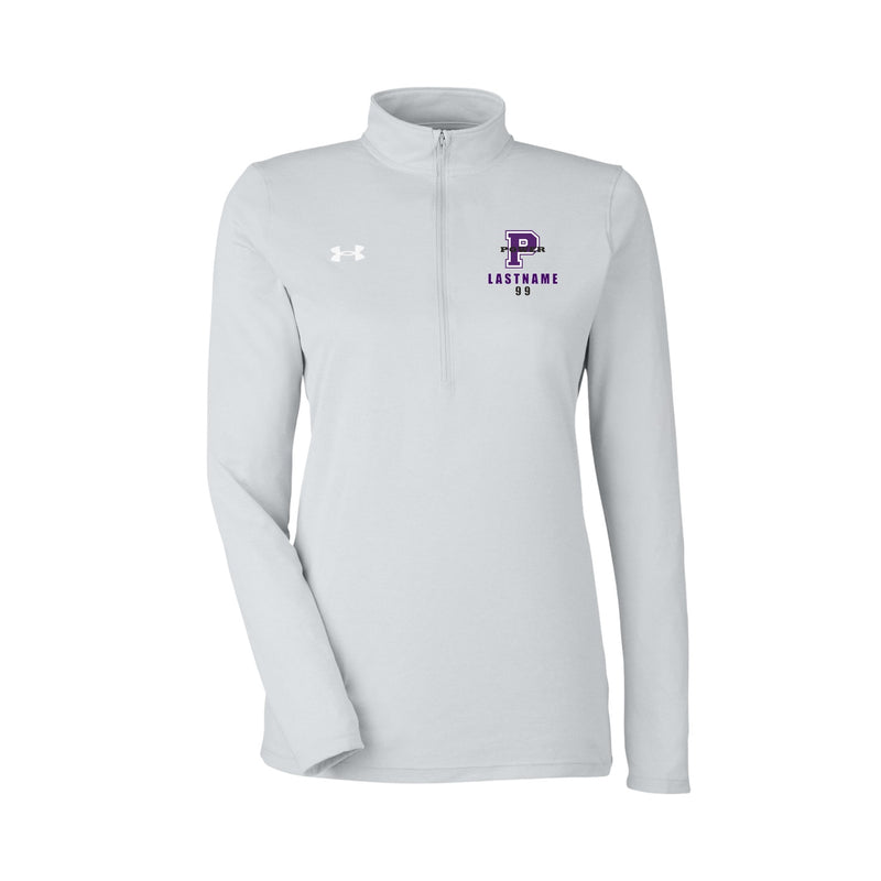 UA Womens Team Tech Half-Zip Pullover - Grey Light Heather