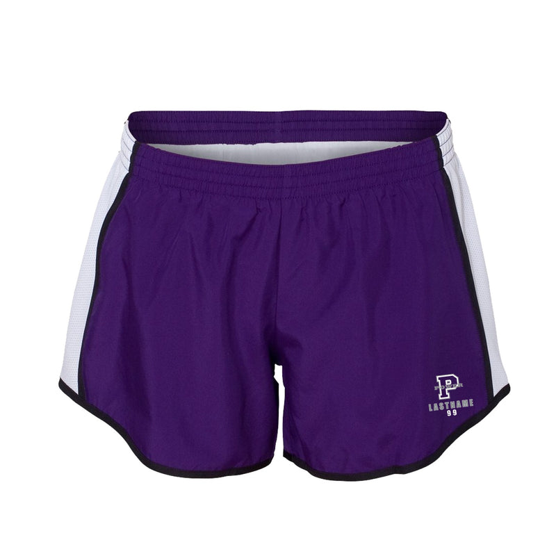 Augusta Ladies Pulse Shorts - purple white