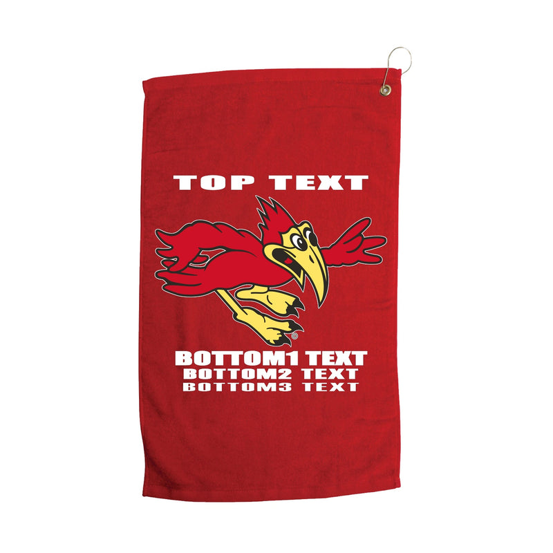 Terry Velour Golf Towel - red