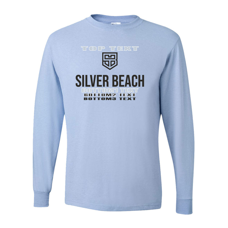 Dri-Power Long Sleeve T-Shirt - Light Blue - Logo Text Drop