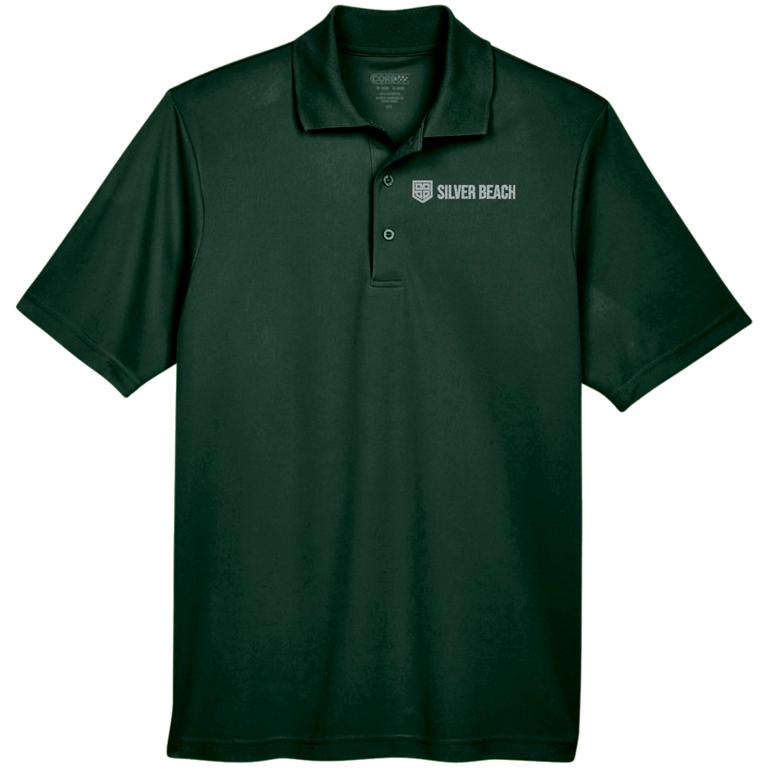 Men's Performance Polo - Forest - Embroidery Text Drop