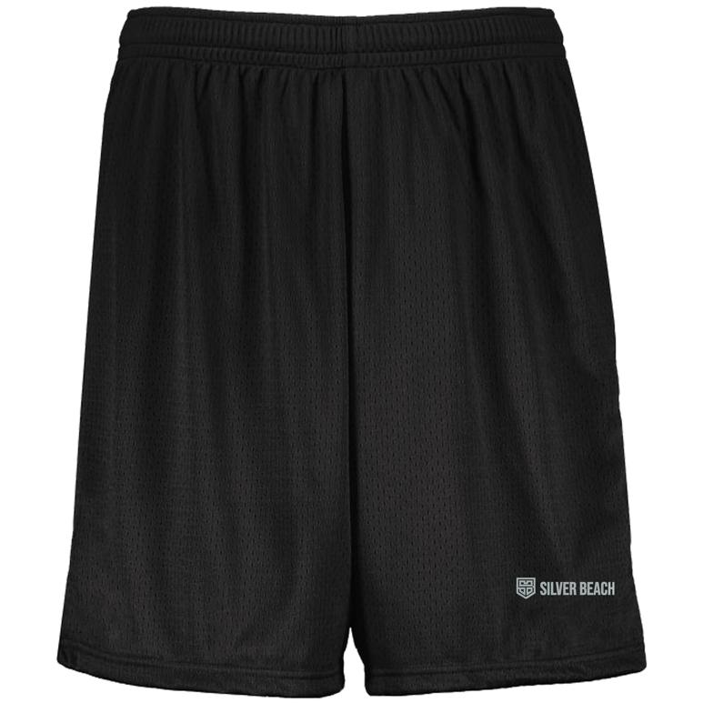 Augusta 7 inch Mesh Shorts - Black - Embroidery Text Drop