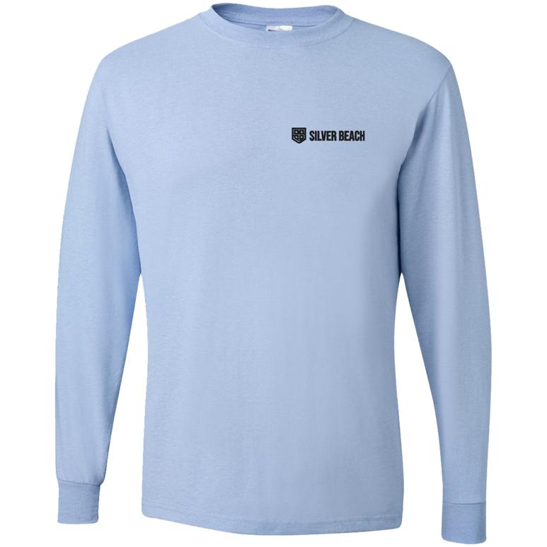 Dri-Power Long Sleeve T-Shirt - Light Blue - Embroidery Text Drop