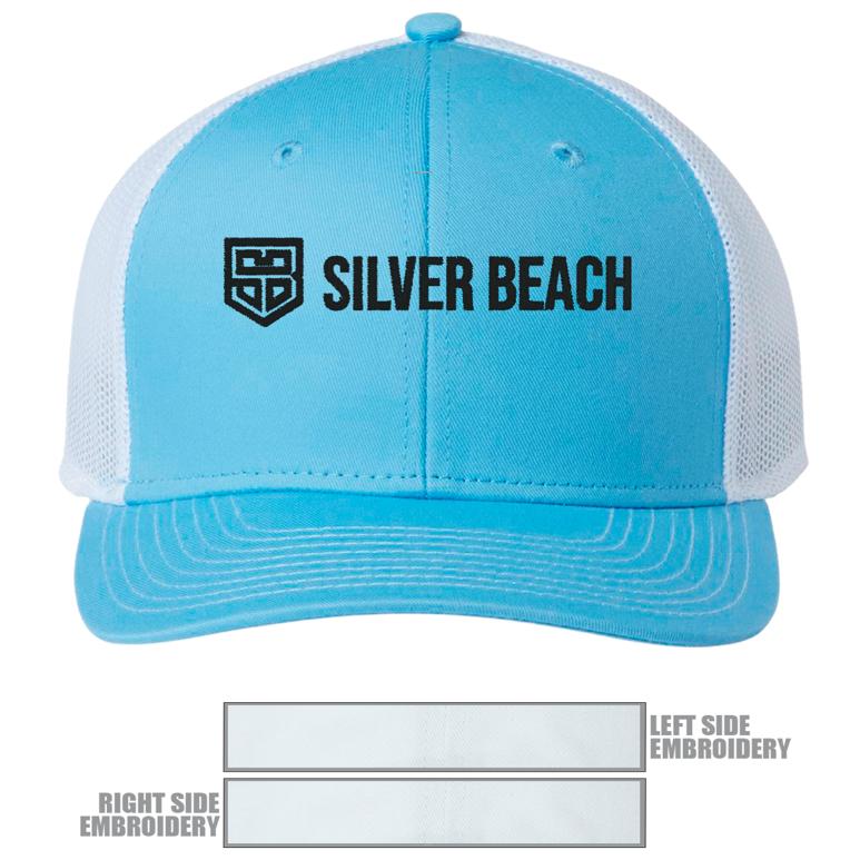 The Game Everyday Trucker Cap - Columbia Blue/ White - Hat Embroidery