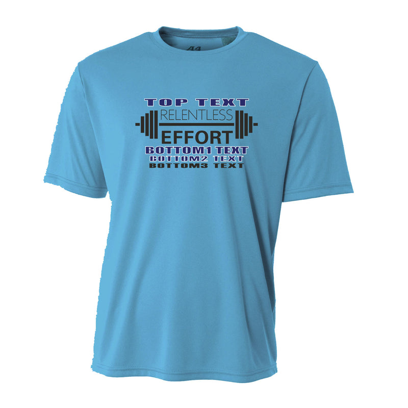 Men's Performance T-Shirt - Electric Blue - Logo Text Drop