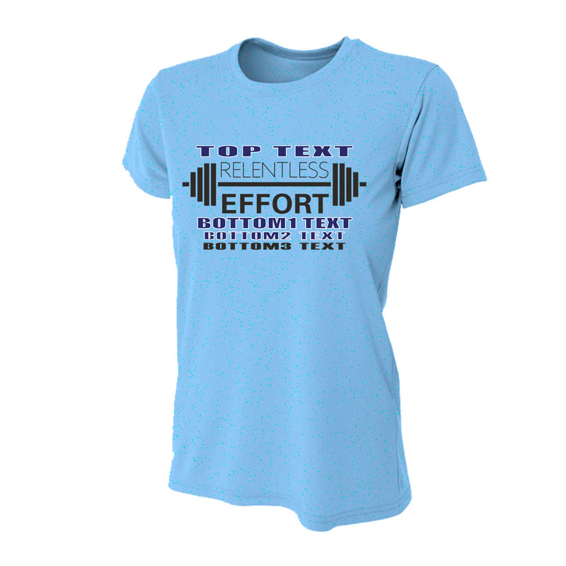 Women's Tight Fit Performance T-Shirt - Light Blue - Logo Text Drop