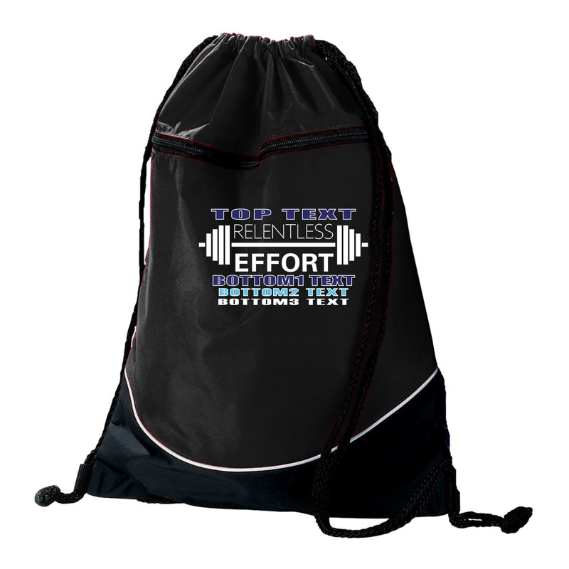 Augusta Tri-Color Drawstring Backpack - Black White