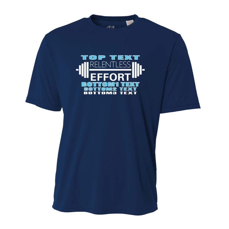 Men's Performance T-Shirt - Navy - Logo Text Drop