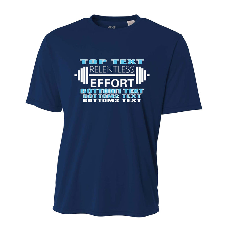 Women's Tight Fit Performance T-Shirt - Navy - Logo Text Drop