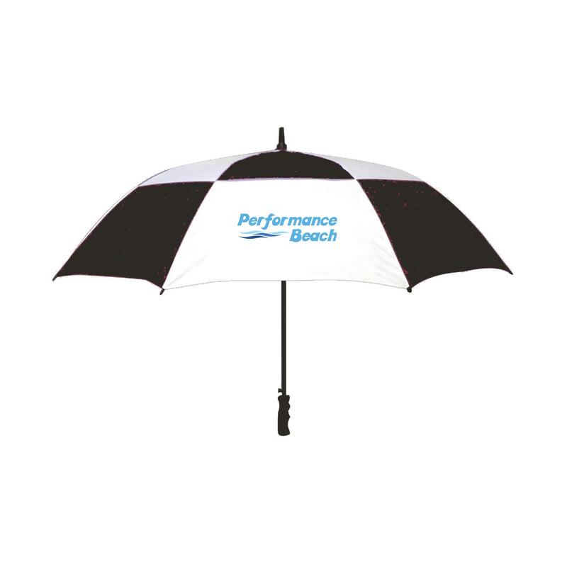 60" Vented Fiberglass Shaft Golf Umbrella - White Black