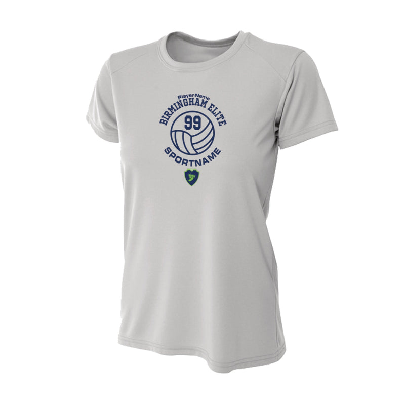 Women's Slim Fitting Performance T-shirt - Silver