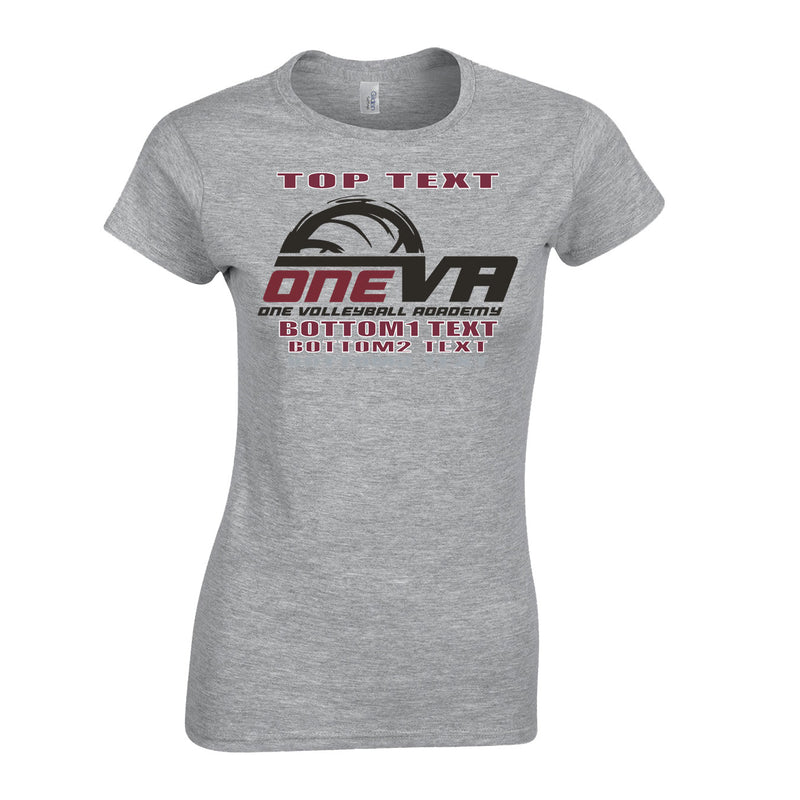 Women's Semi-Fitted Classic T-Shirt  - Sport Grey - Logo Text Drop