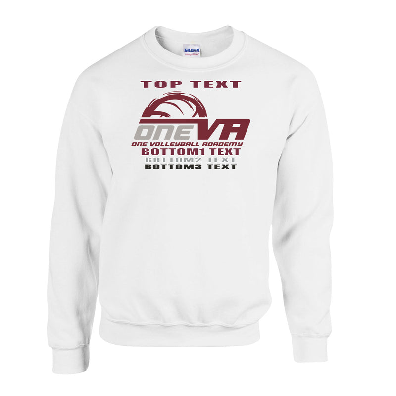 Fleece Crewneck - White - Logo Text Drop