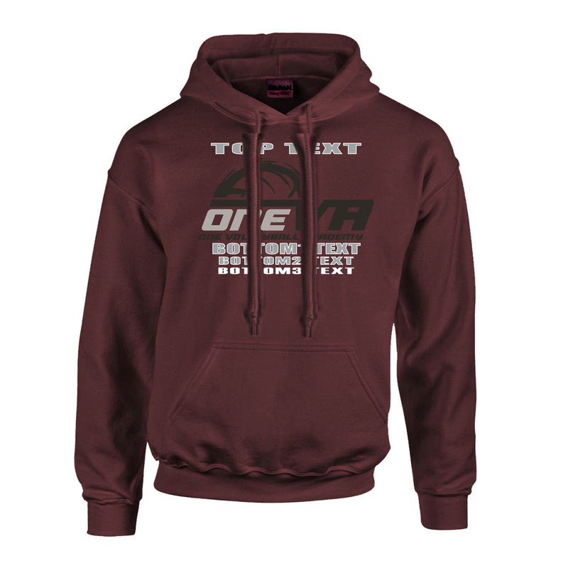 Fleece Hoodie - Maroon - Logo Text Drop