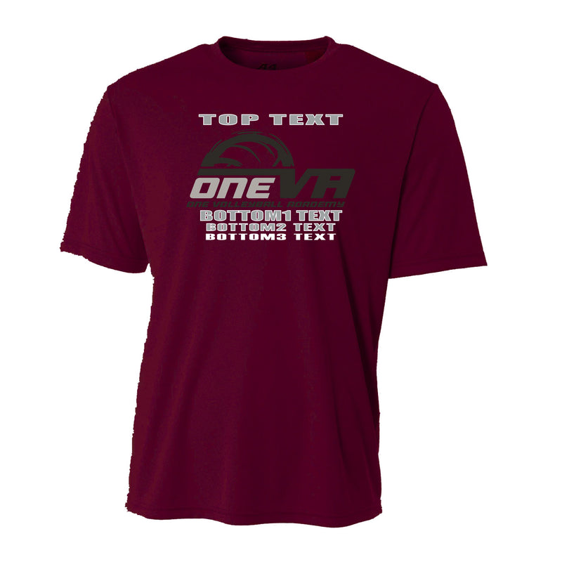 Men's Performance T-Shirt - Maroon - Logo Text Drop