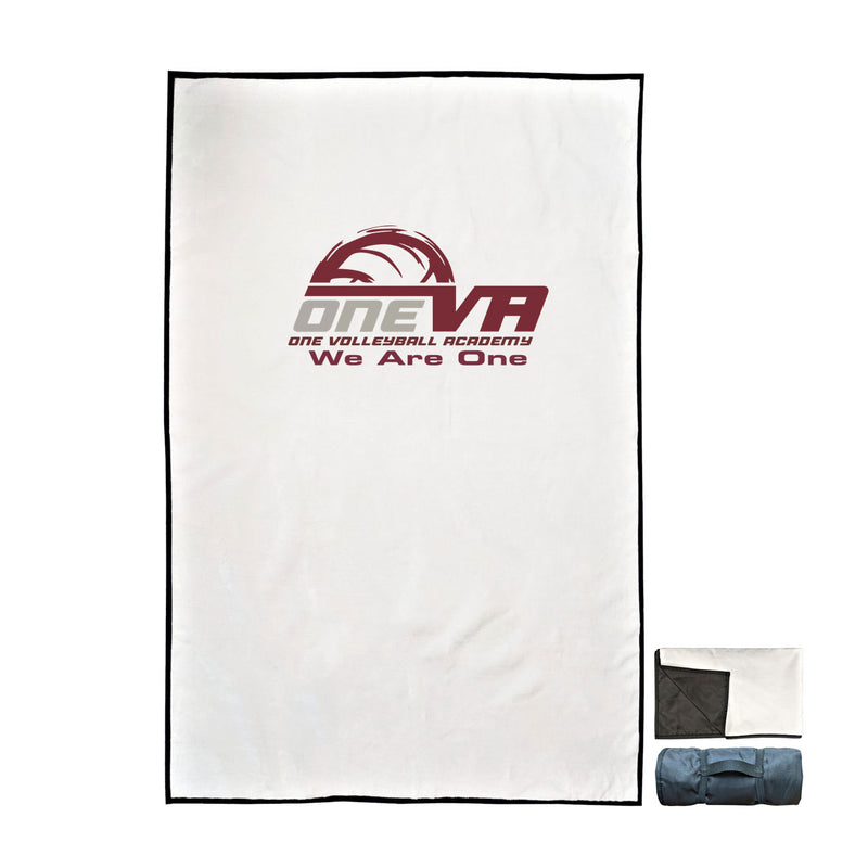 50x60 Stadium Blanket with Carry Strap - White - Logo Text Drop