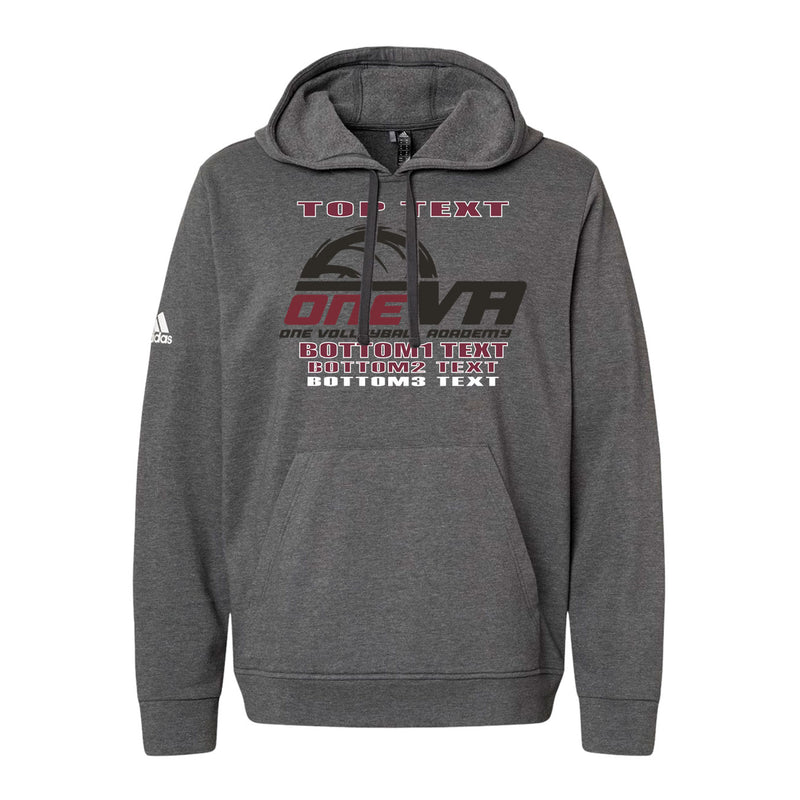 Adidas Hooded Sweatshirt - Dark Grey Heather - Logo Text Drop