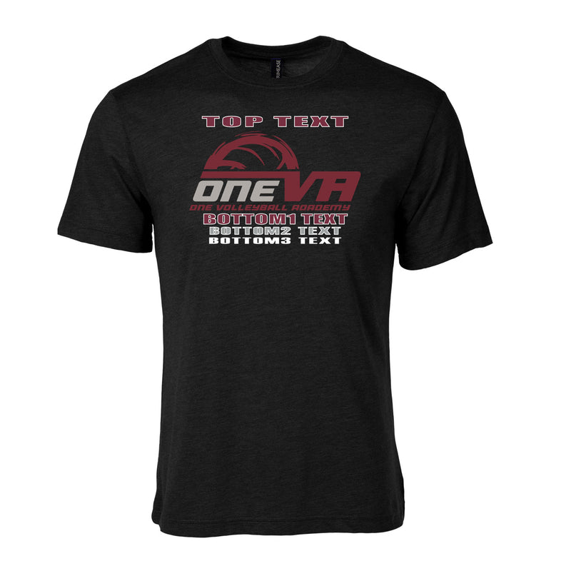 Men's Triblend T-Shirt - Black - Logo Text Drop