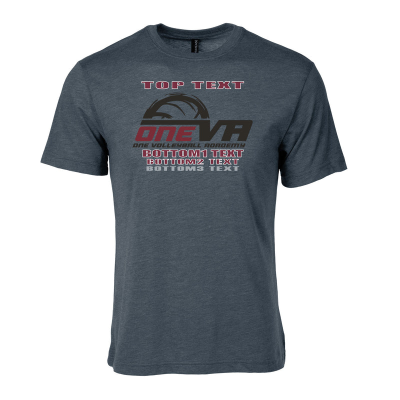 Men's Triblend T-Shirt - Charcoal Heather - Logo Text Drop