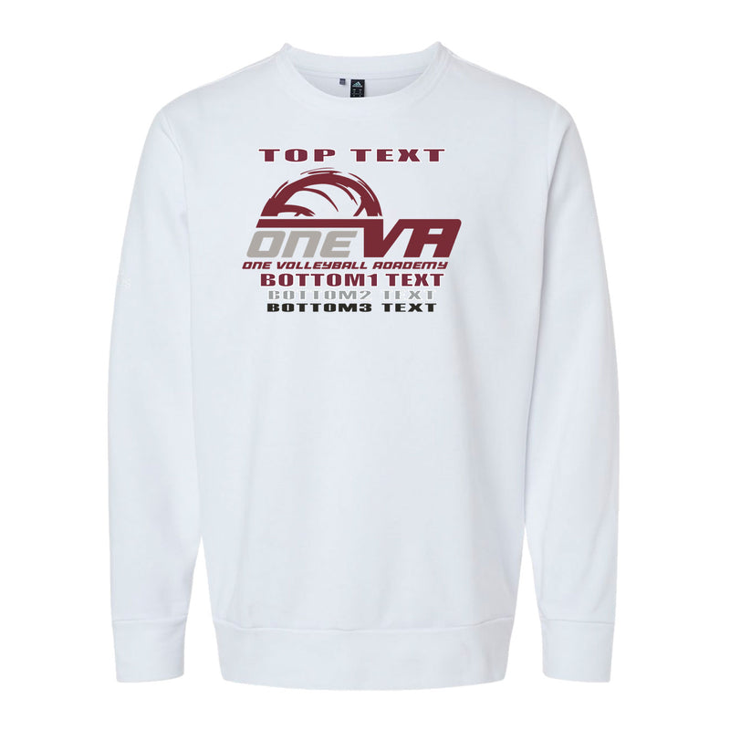 Adidas Fleece Crewneck Sweatshirt - White - Logo Text Drop