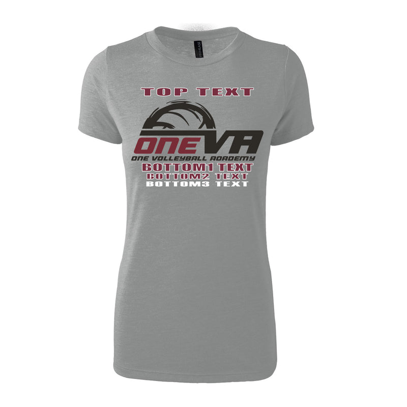 Women's Triblend T-Shirt - Grey Heather - Logo Text Drop