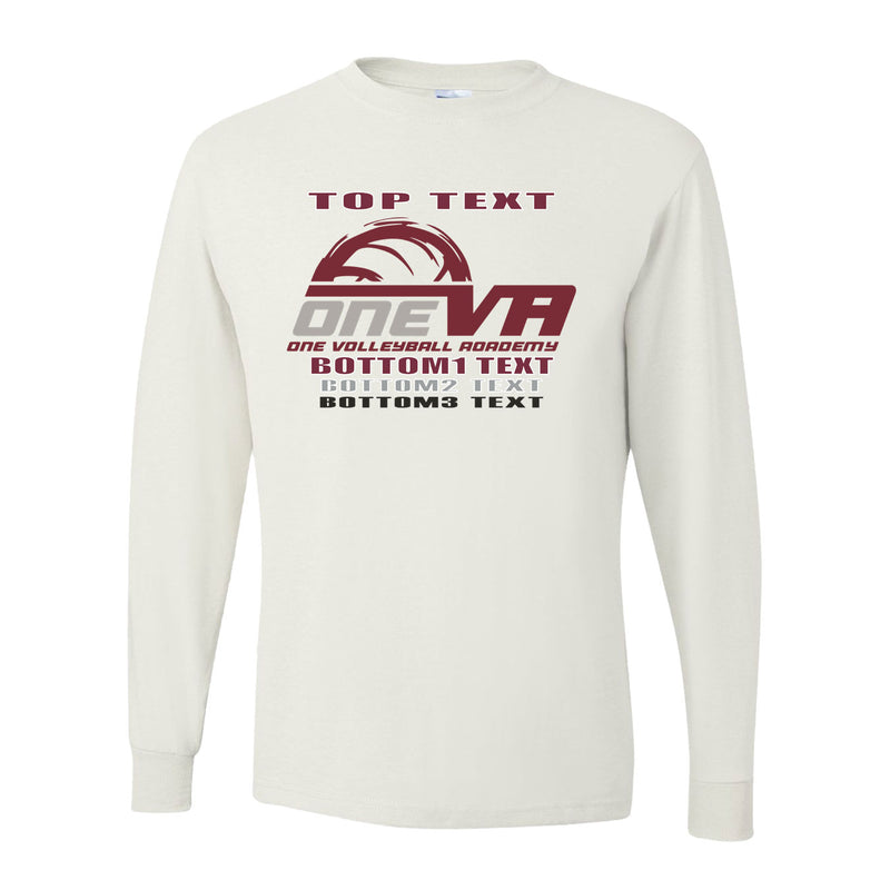 Women's Long Sleeve Performance Shirt - White - Logo Text Drop