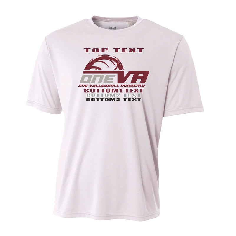 Men's Performance T-Shirt - White - Logo Text Drop