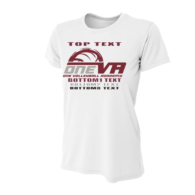 Women's Performance T-Shirt - White - Logo Text Drop