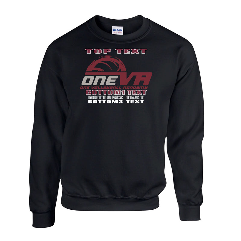 Fleece Crewneck - Black - Logo Text Drop