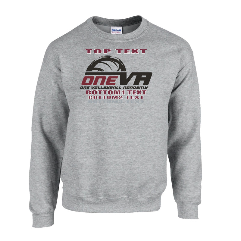 Fleece Crewneck - Sport Grey - Logo Text Drop