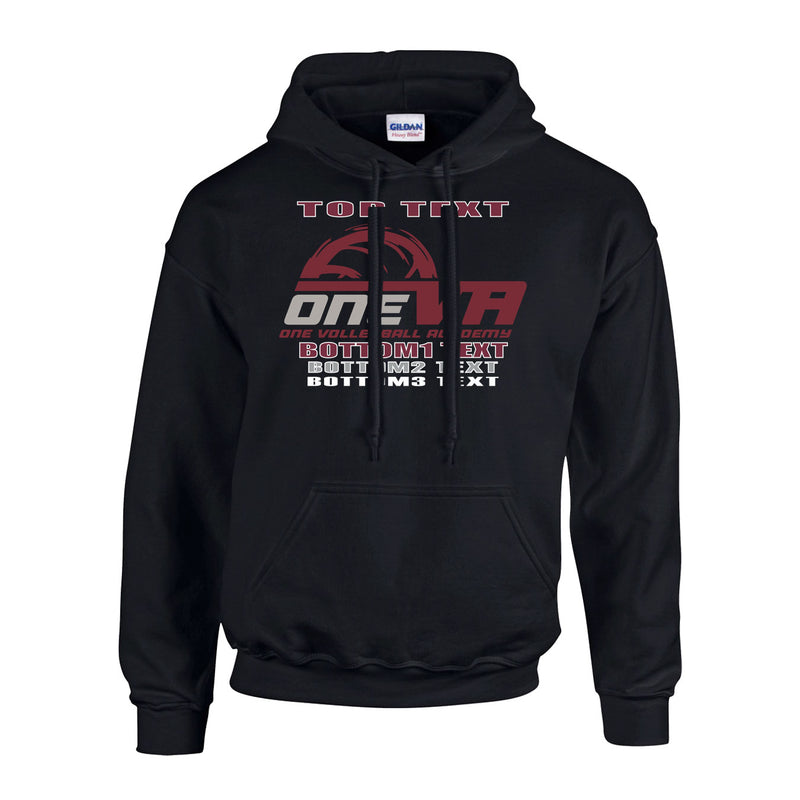 Fleece Hoodie - Black - Logo Text Drop