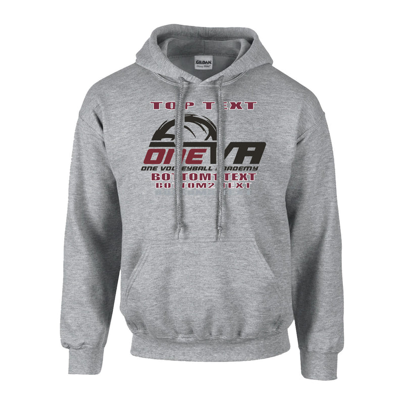 Fleece Hoodie - Sport Grey - Logo Text Drop