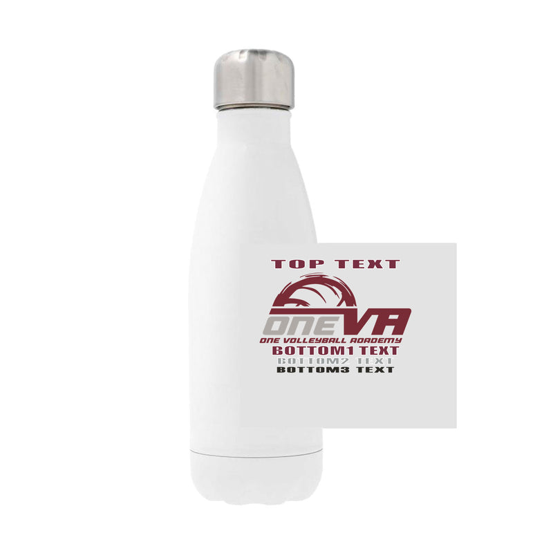 12oz Stainless Steel Water Bottle - White - Logo Text Drop