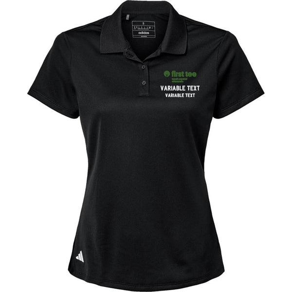 Adidas Sport Polo Women's - Black - Embroidery Text Drop