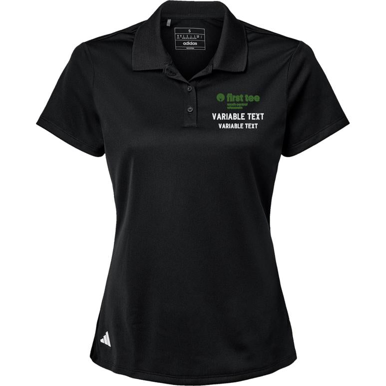 Adidas Sport Polo Women's - Black - Embroidery Text Drop