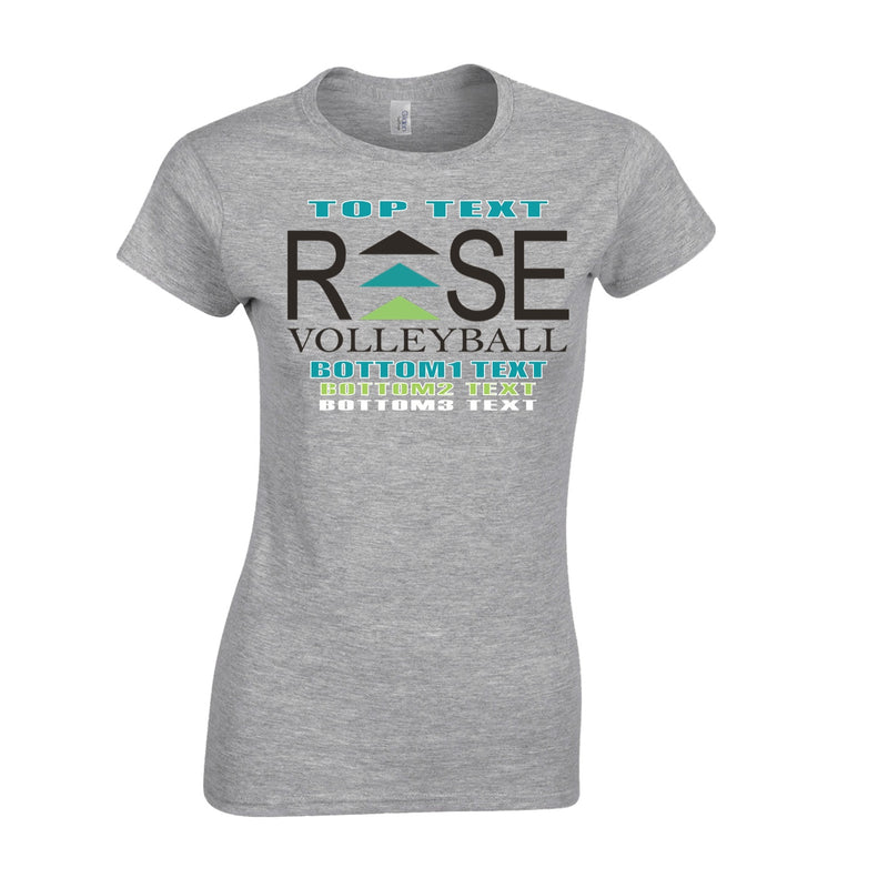 Women's Semi-Fitted Classic T-Shirt  - Sport Grey - Logo Text Drop