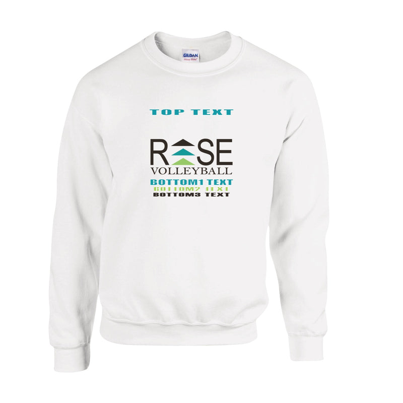 Fleece Crewneck - White - Logo Text Drop