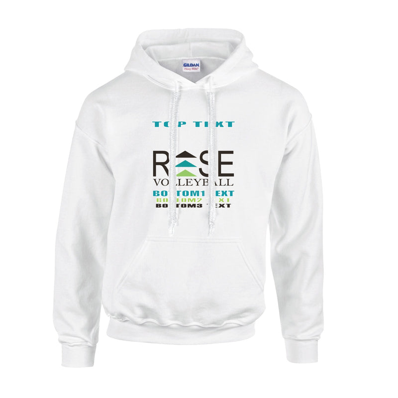 Fleece Hoodie - White - Logo Text Drop