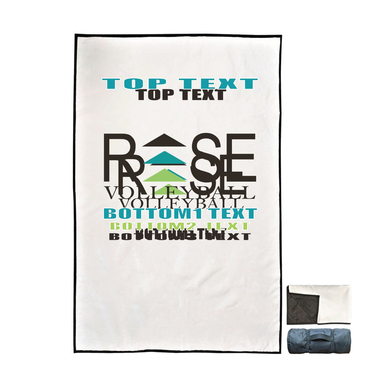 50x60 Stadium Blanket with Carry Strap - White - Logo Text Drop