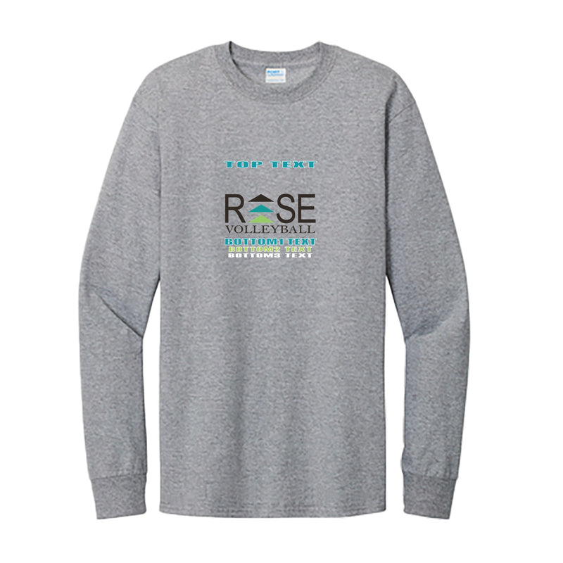 Port & Company Tall Long Sleeve Essential Tee - Athletic Heather - Logo Text Drop