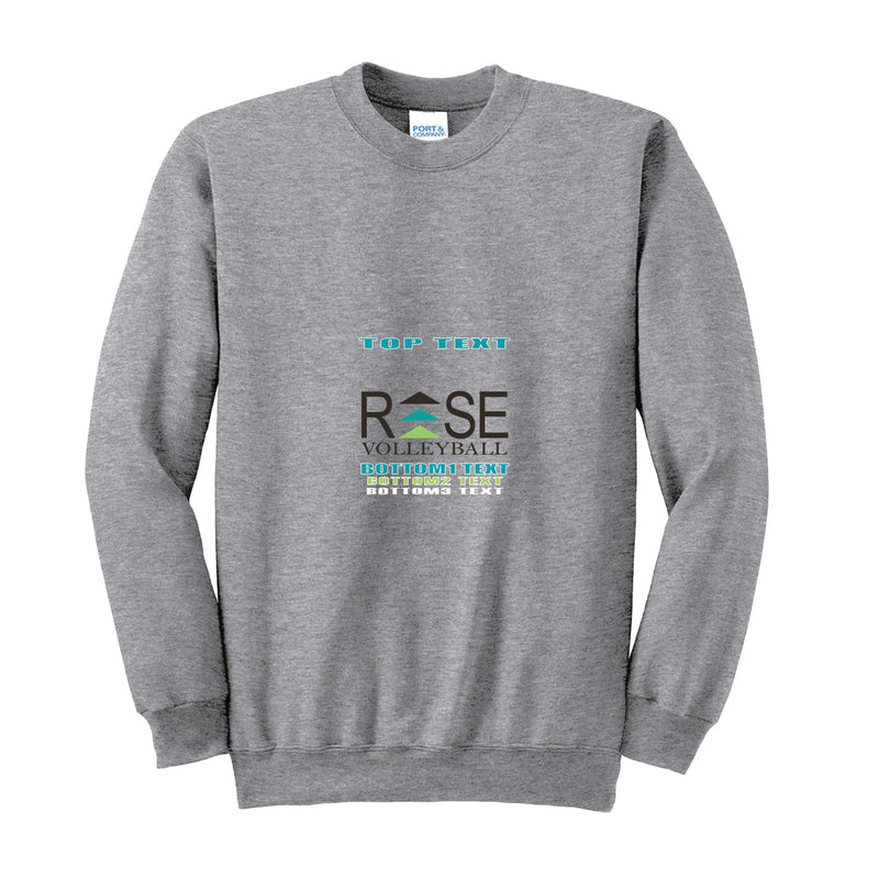 Port & Company Tall Essential Fleece Crewneck Sweatshirt - Athletic Heather - Logo Text Drop