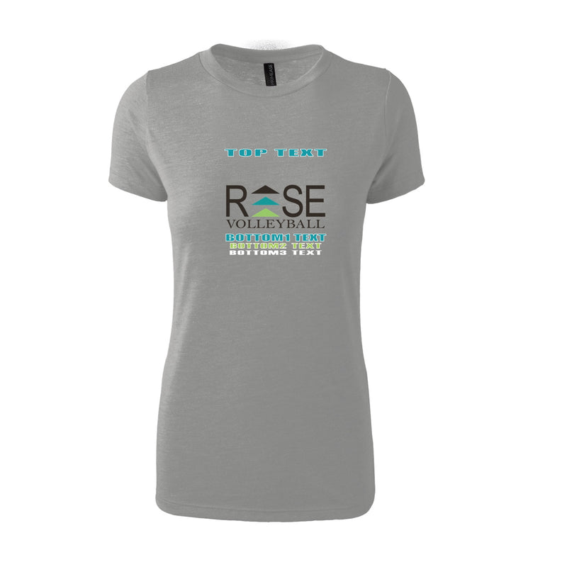 Women's Triblend T-Shirt - Grey Heather - Logo Text Drop