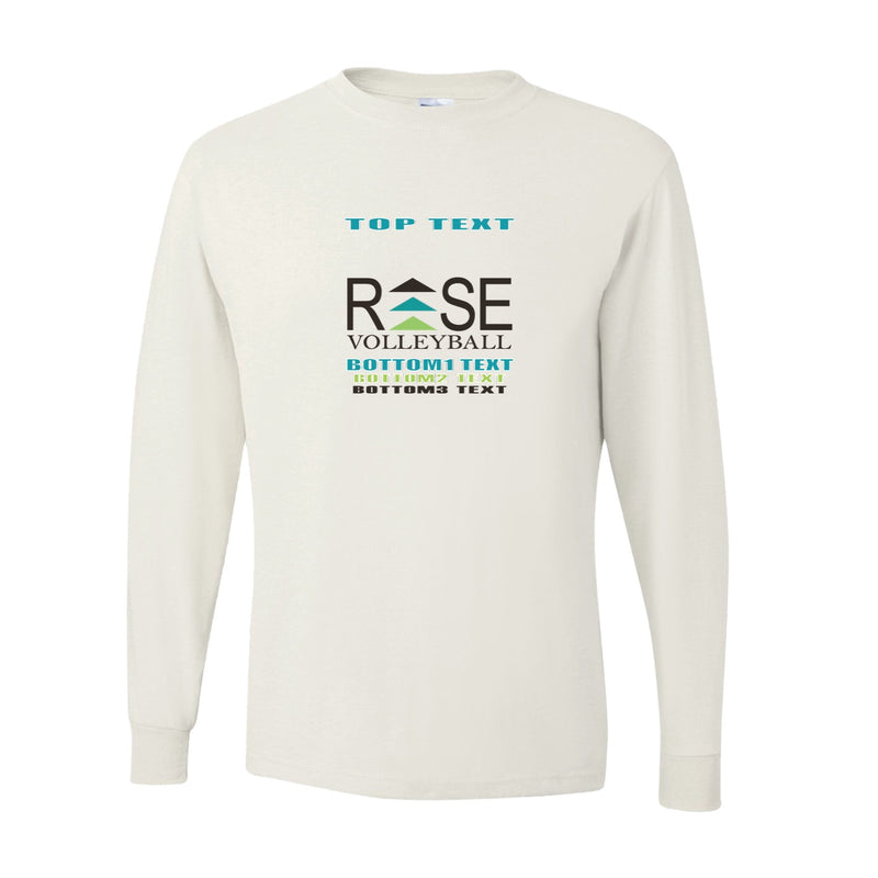Youth Dri-Power Long Sleeve T-Shirt - White - Logo Text Drop