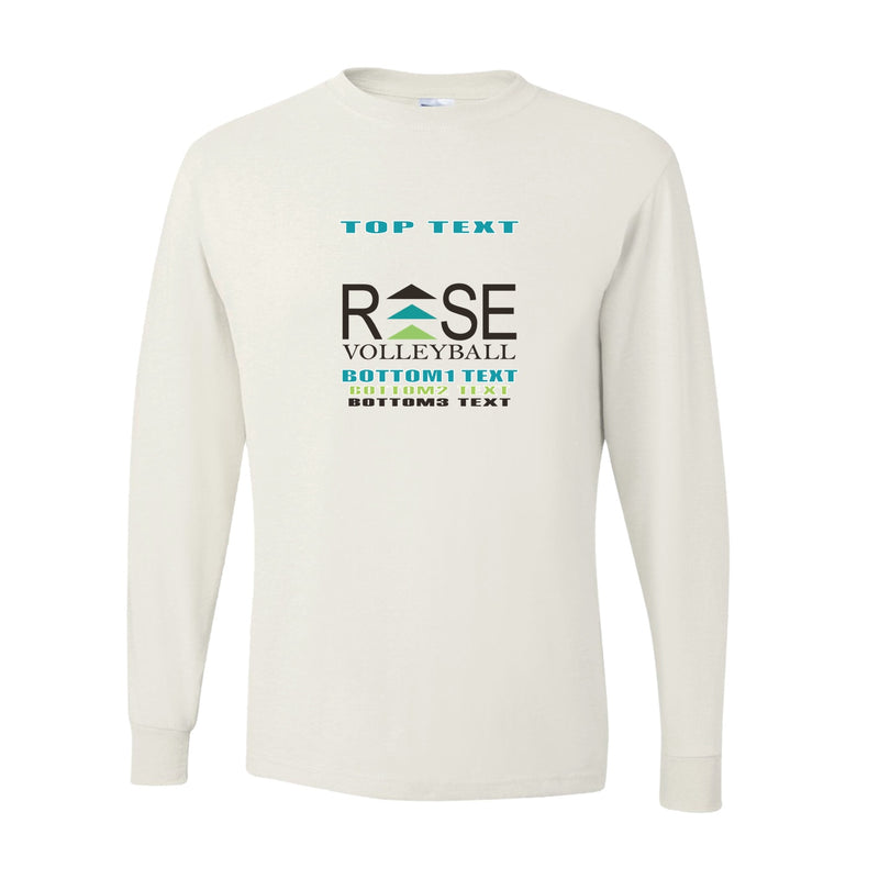 Long Sleeve Performance Shirt - White - Logo Text Drop